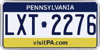 PA license plate LXT2276