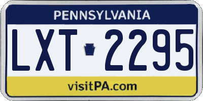 PA license plate LXT2295