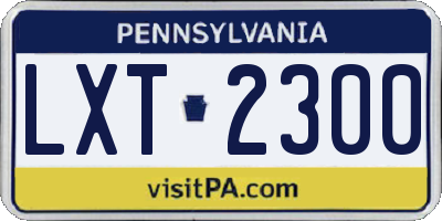 PA license plate LXT2300