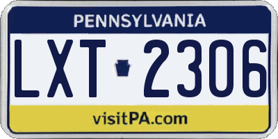 PA license plate LXT2306