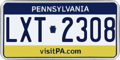PA license plate LXT2308