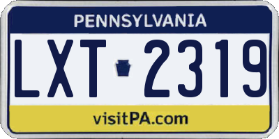 PA license plate LXT2319