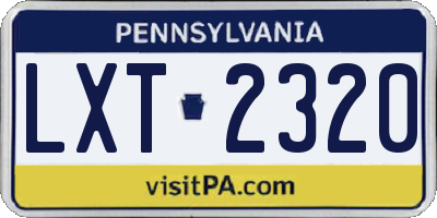 PA license plate LXT2320