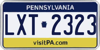 PA license plate LXT2323