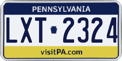 PA license plate LXT2324