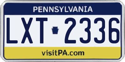 PA license plate LXT2336