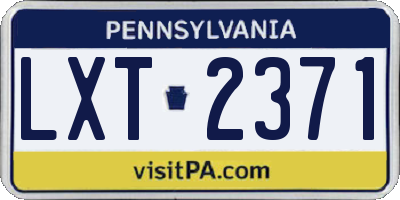 PA license plate LXT2371