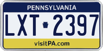 PA license plate LXT2397