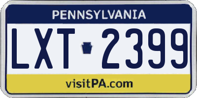 PA license plate LXT2399