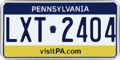 PA license plate LXT2404