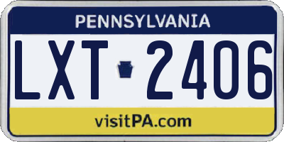 PA license plate LXT2406
