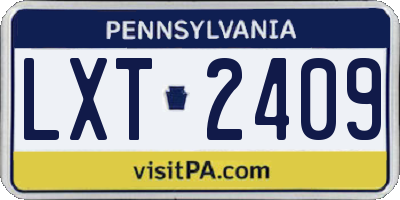 PA license plate LXT2409