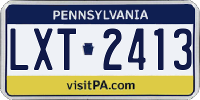PA license plate LXT2413