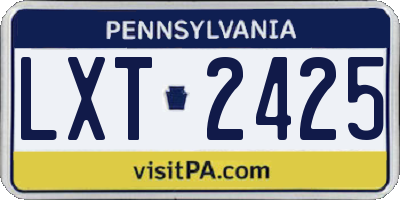 PA license plate LXT2425