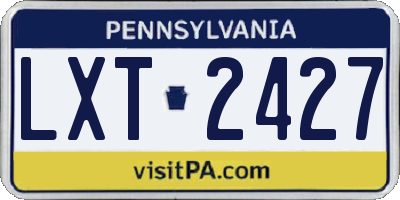 PA license plate LXT2427