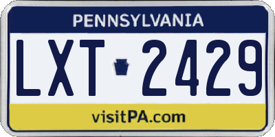 PA license plate LXT2429