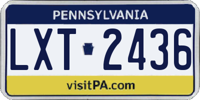 PA license plate LXT2436