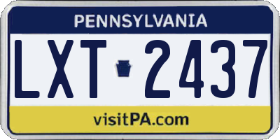 PA license plate LXT2437