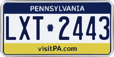 PA license plate LXT2443