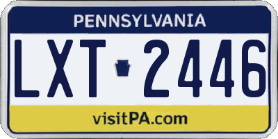 PA license plate LXT2446