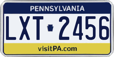 PA license plate LXT2456