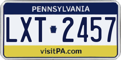PA license plate LXT2457