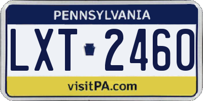 PA license plate LXT2460