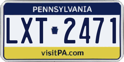 PA license plate LXT2471