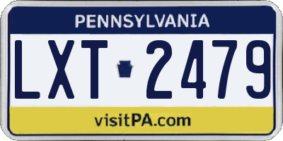 PA license plate LXT2479
