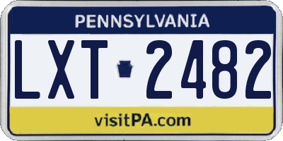 PA license plate LXT2482