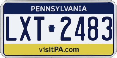 PA license plate LXT2483