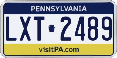 PA license plate LXT2489