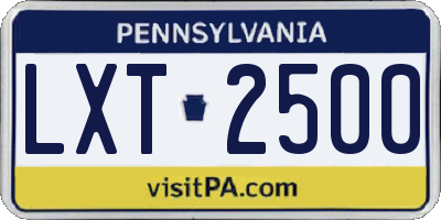 PA license plate LXT2500
