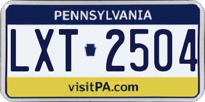 PA license plate LXT2504