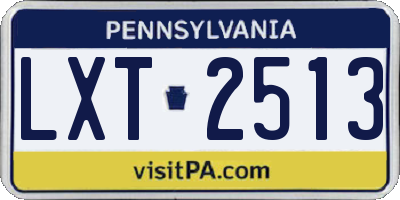 PA license plate LXT2513