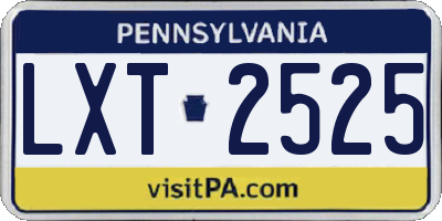 PA license plate LXT2525
