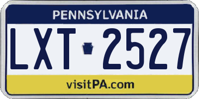PA license plate LXT2527