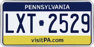 PA license plate LXT2529