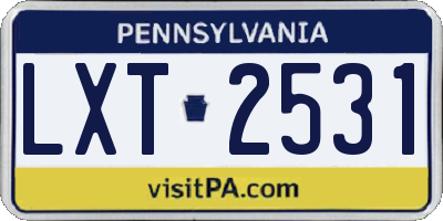PA license plate LXT2531