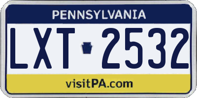 PA license plate LXT2532