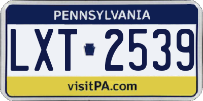 PA license plate LXT2539