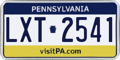 PA license plate LXT2541