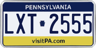 PA license plate LXT2555