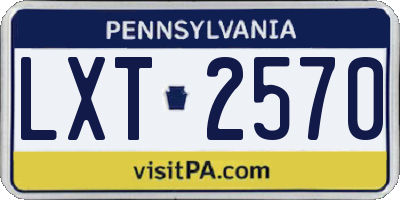 PA license plate LXT2570
