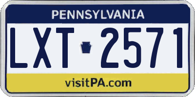 PA license plate LXT2571