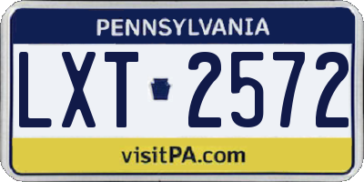 PA license plate LXT2572