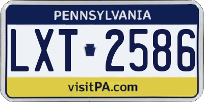 PA license plate LXT2586