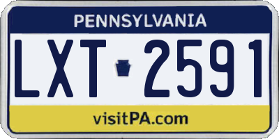 PA license plate LXT2591