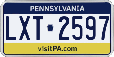 PA license plate LXT2597