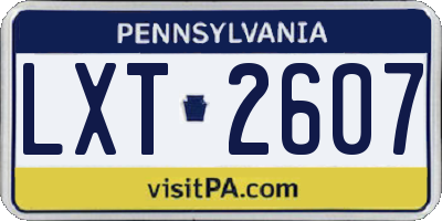 PA license plate LXT2607